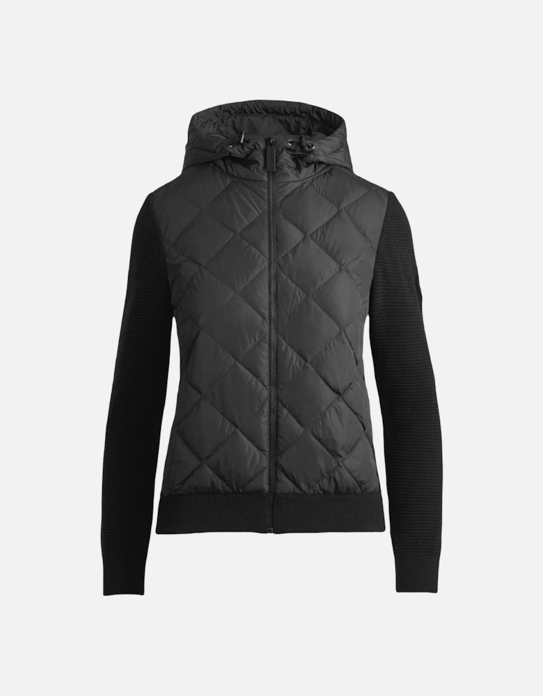 Womens Hybridge Knit Hoody Black