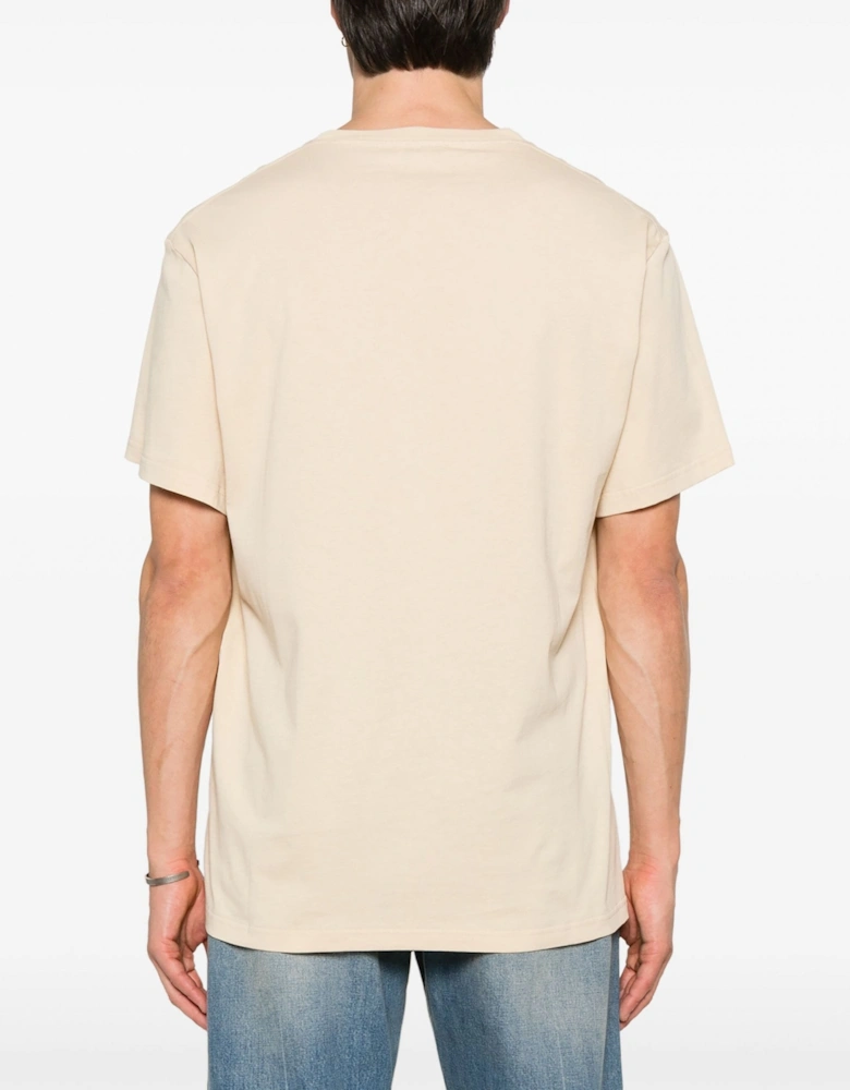 Painting Print T Shirt Beige