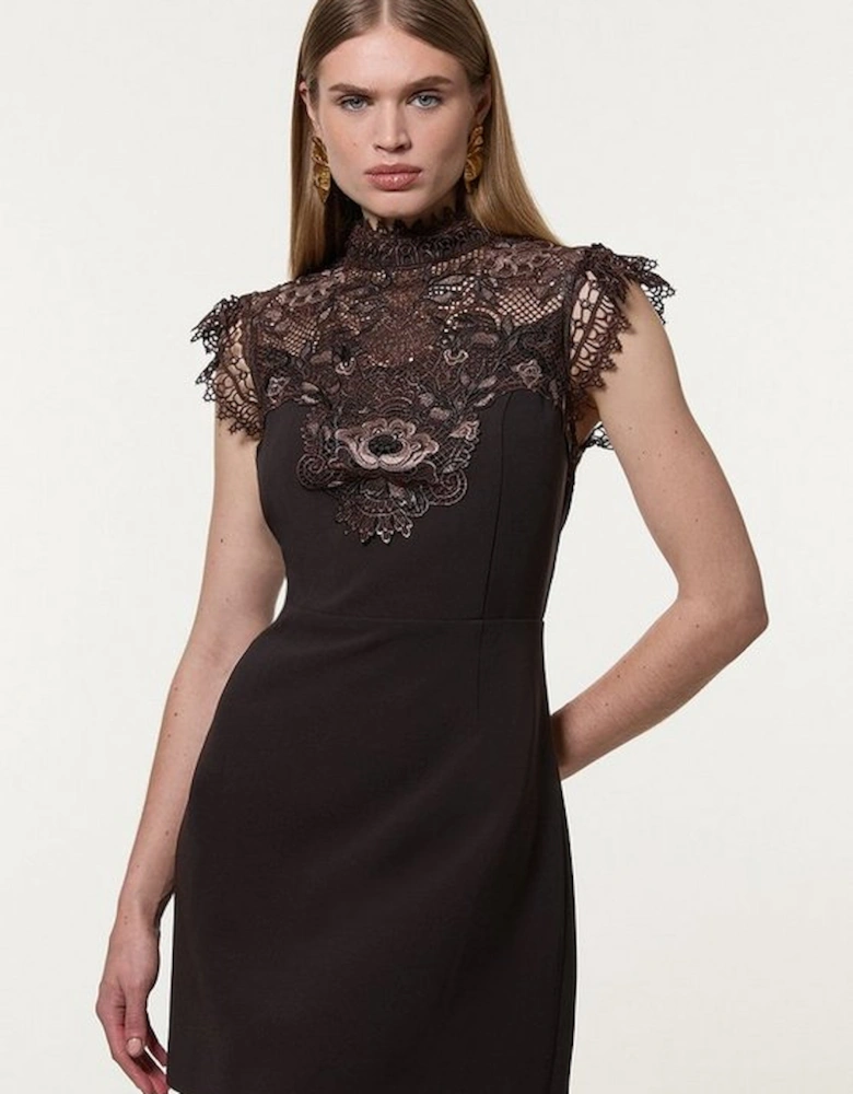 Guipure Lace Woven Mini Dress