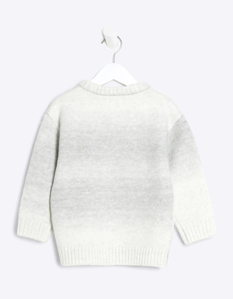 Mini Boy Space Dye Jumper - Grey