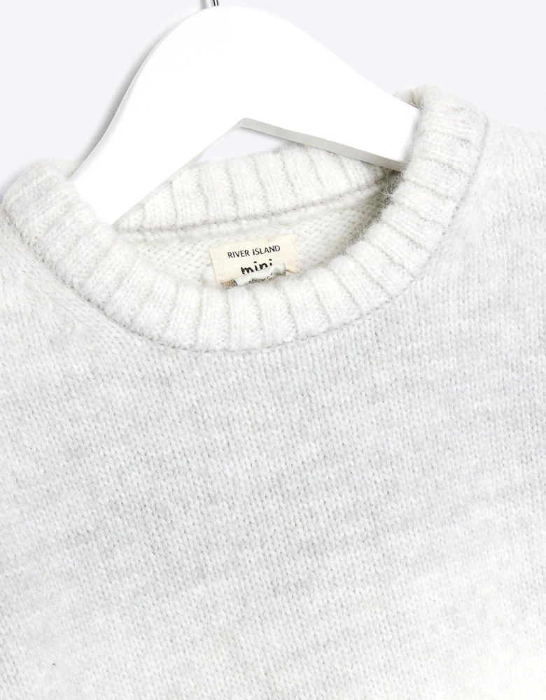 Mini Boy Space Dye Jumper - Grey