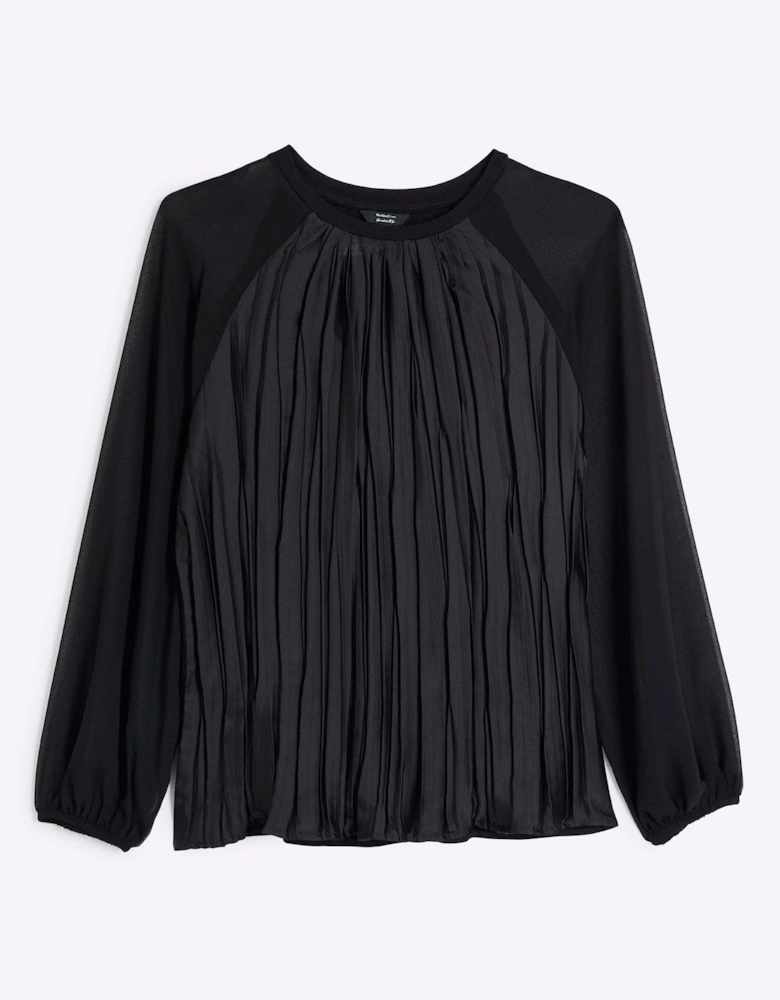 Hybrid Crinkle Top - Black