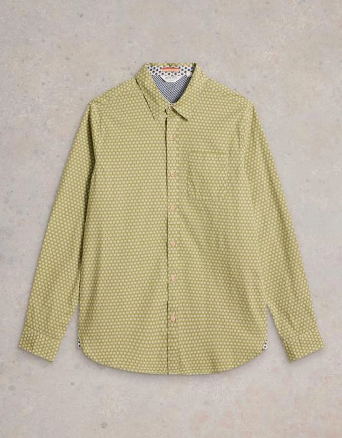 Men's Mini Flower Printed Shirt Green Print