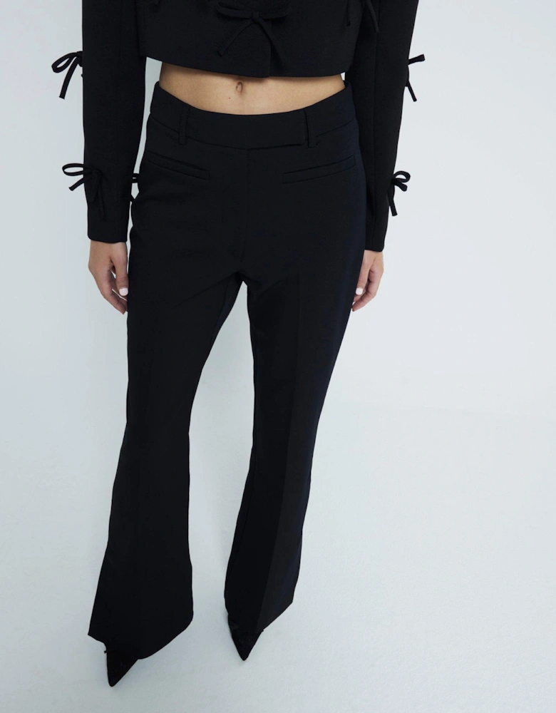 Slim Tailored Flare Trouser - Black