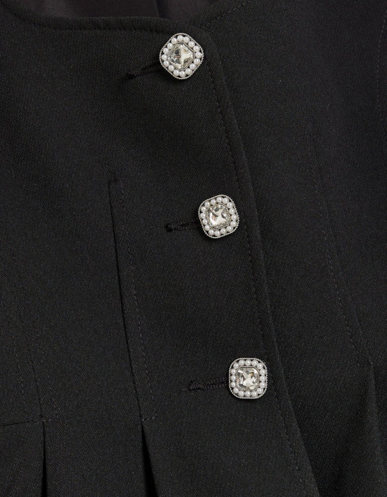 Fitted Peplum Blazer - Black