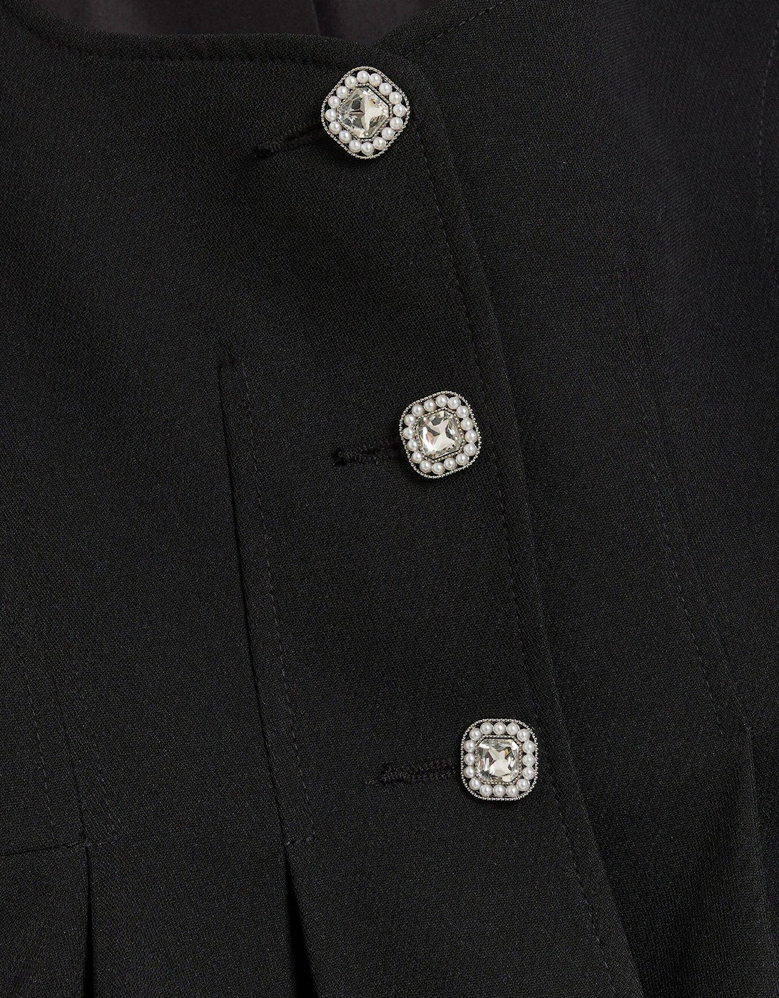 Fitted Peplum Blazer - Black