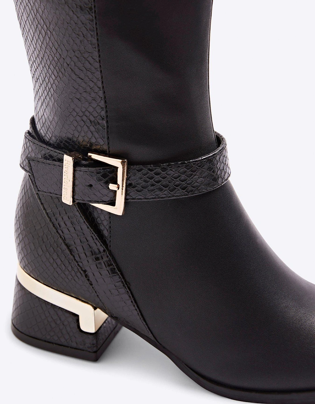 Older Girl Heeled Knee High Boots - Black