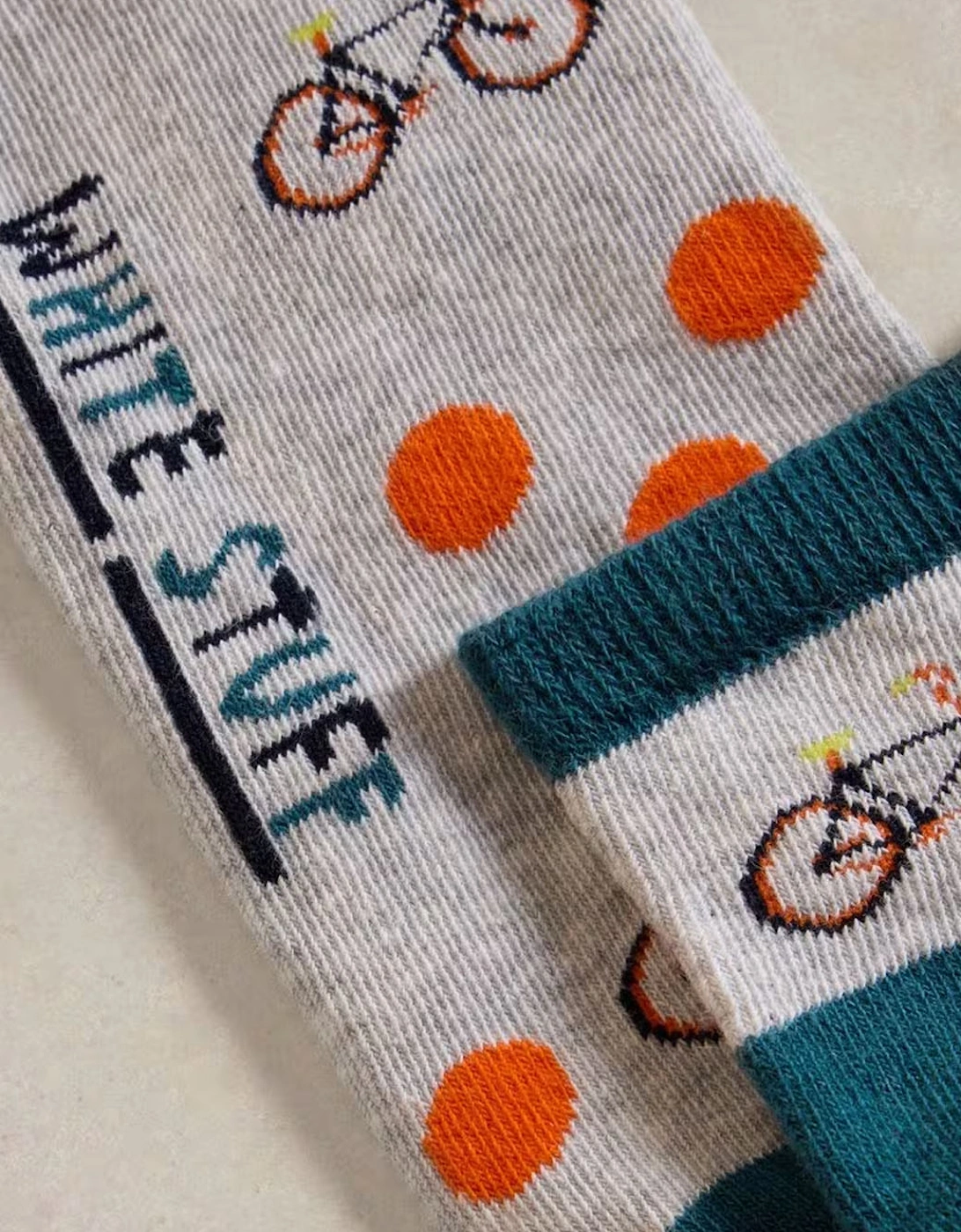 Men's Bicycle Spot Trainer Sock Grey Multi