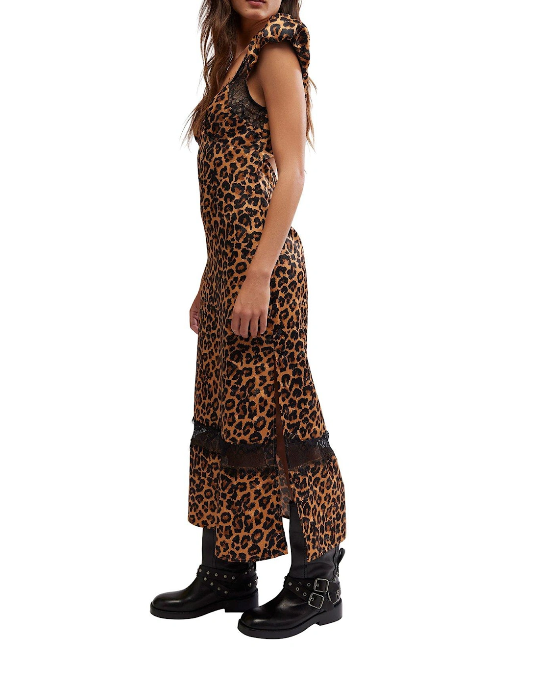 Foolish Leopard Printed Midi Dress - Brown