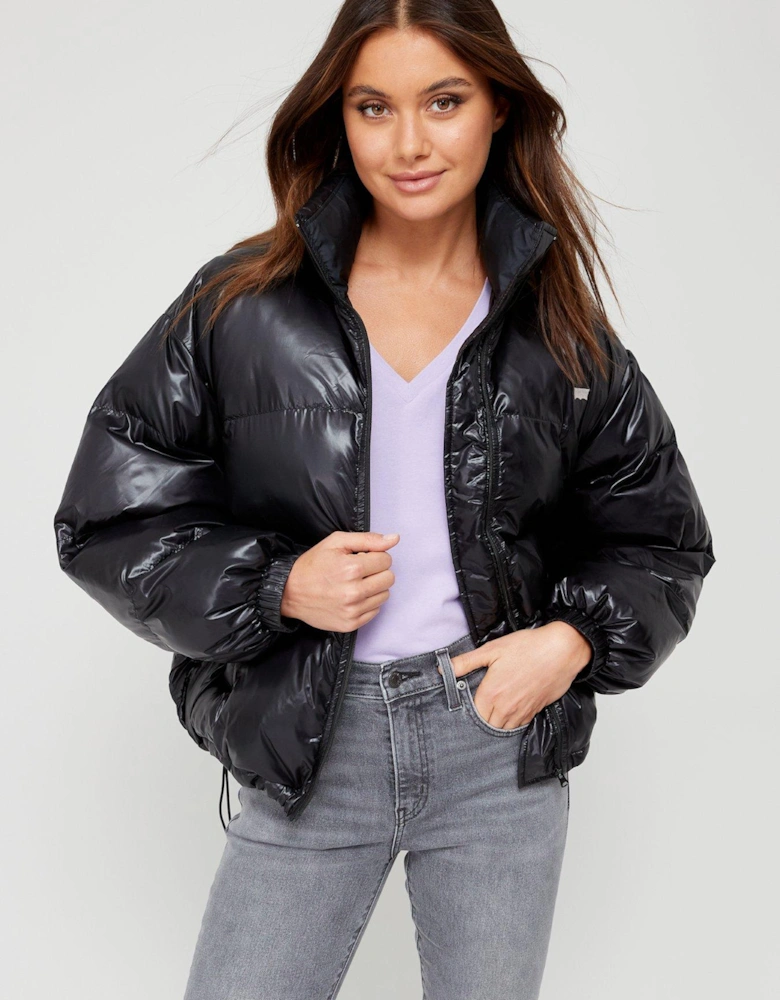 Retro Puffer Coat - Caviar Black