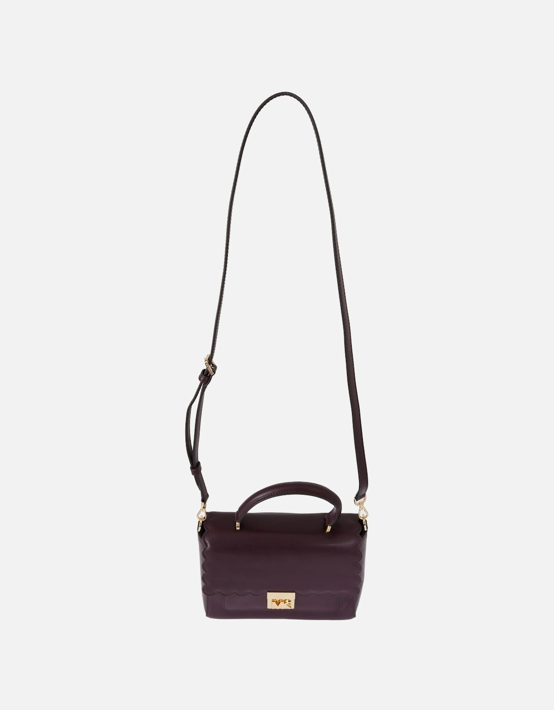 Exquisite Purple Leather Shoulder Bag with Gold-Tone Hardware Women