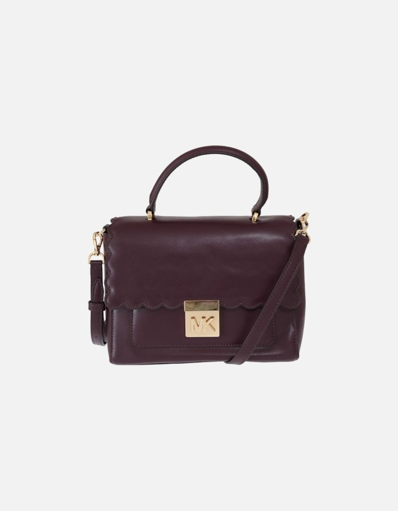 Exquisite Purple Leather Shoulder Bag with Gold-Tone Hardware Women