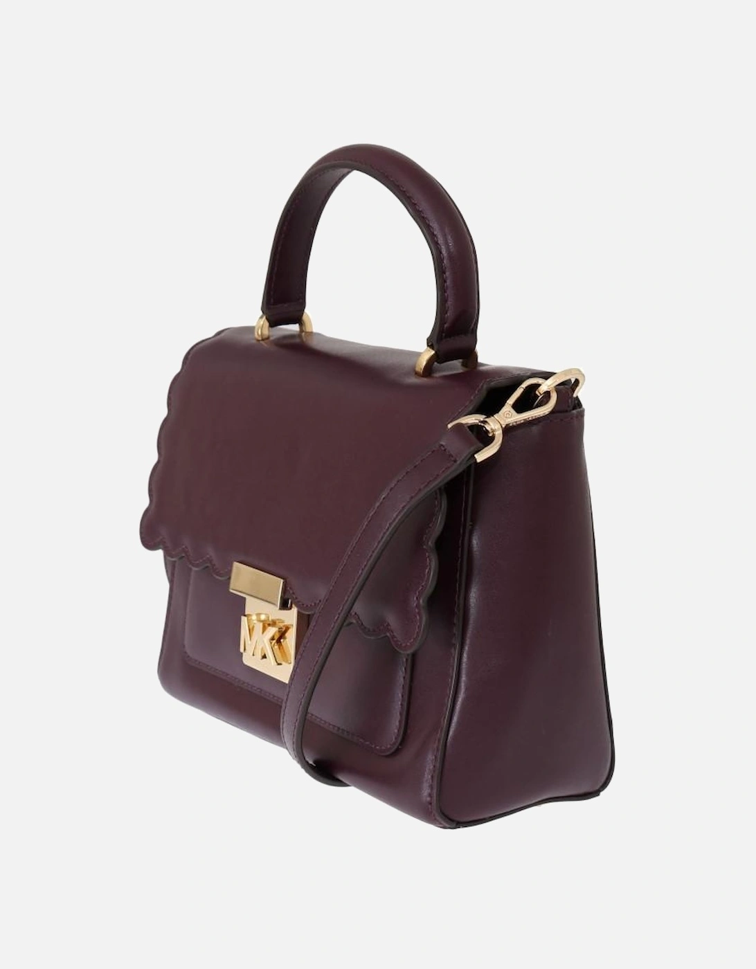 Exquisite Purple Leather Shoulder Bag with Gold-Tone Hardware Women