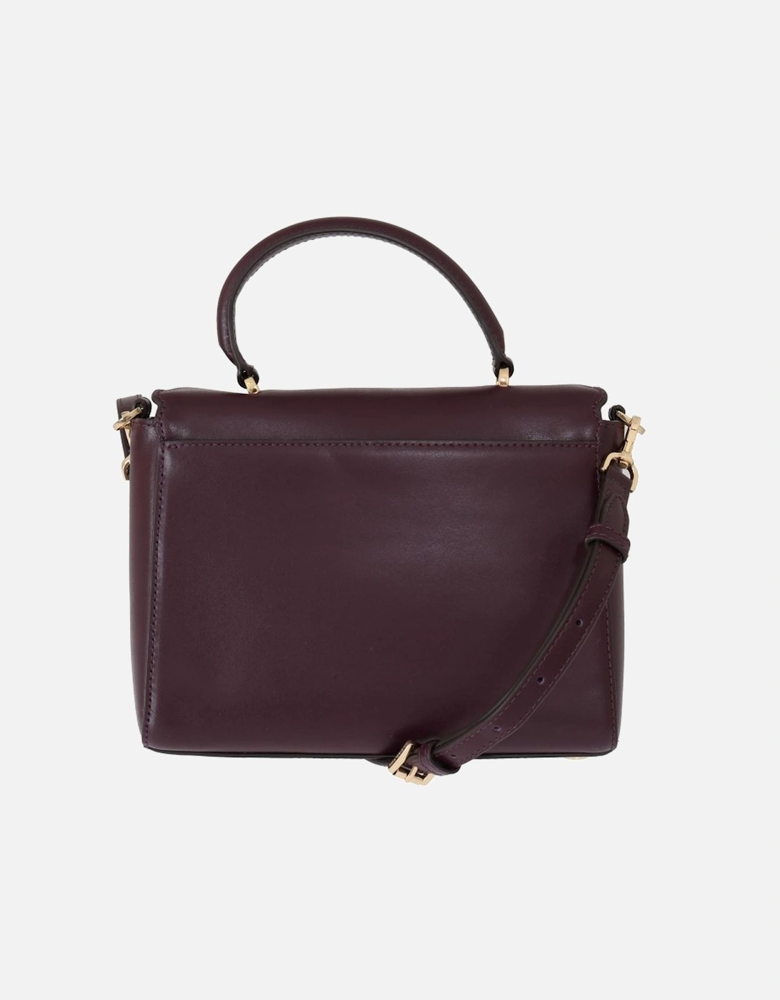 Exquisite Purple Leather Shoulder Bag with Gold-Tone Hardware Women