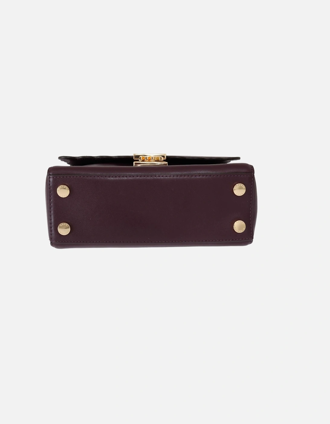 Exquisite Purple Leather Shoulder Bag with Gold-Tone Hardware Women