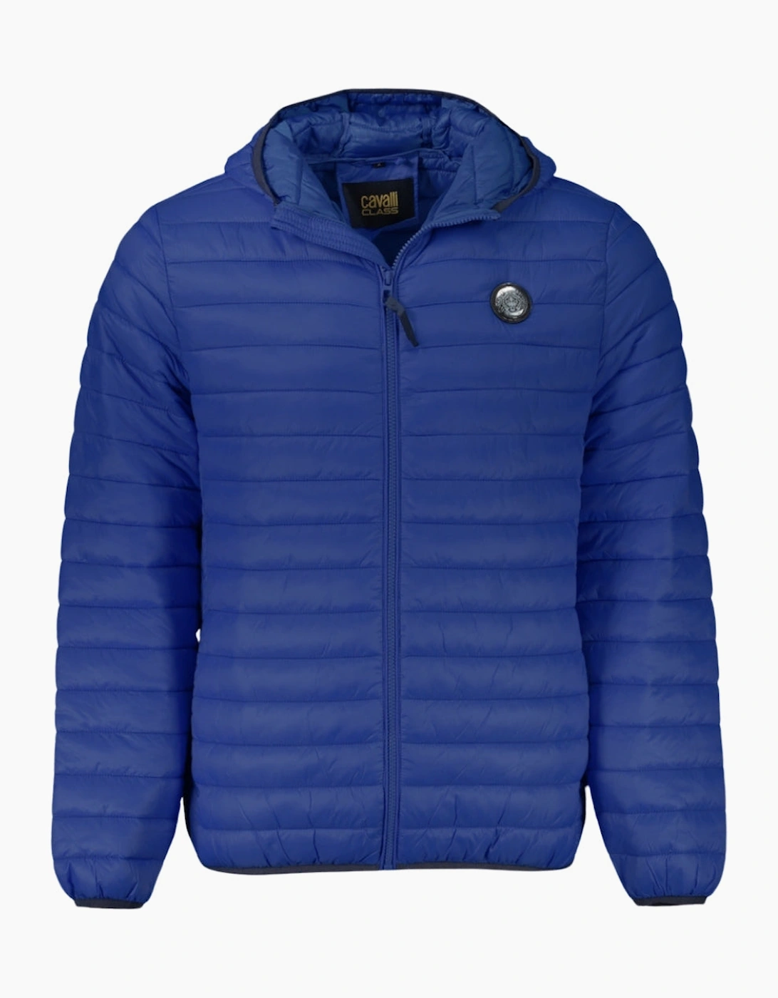 Men's Cavalli Class Plain Quilted Navy Blue Jacket - Size: 40/Regular