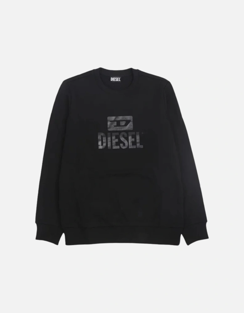 Tone On Tone Logo Black Sweatshirt