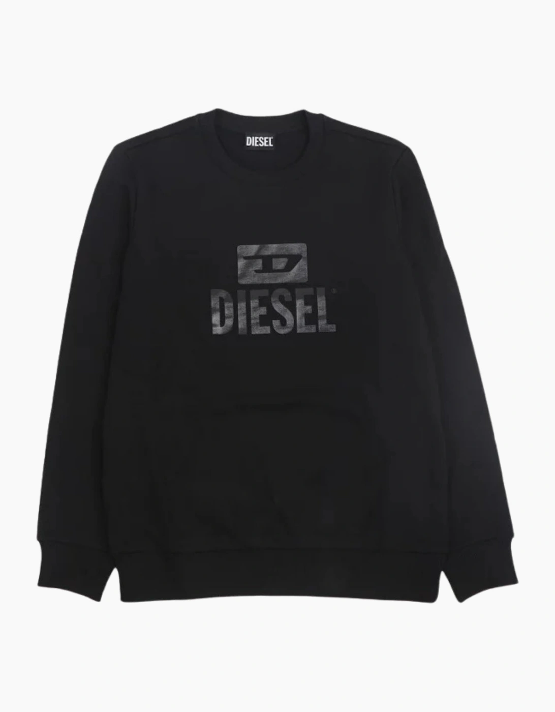 Diesel Men's Diesel Tone On Tone Logo Black Sweatshirt
