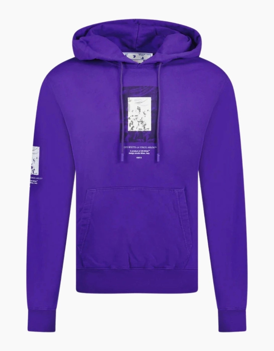 Men's Off-White Paint Mirror Logo Slim Fit Purple Hoodie - Size: 38