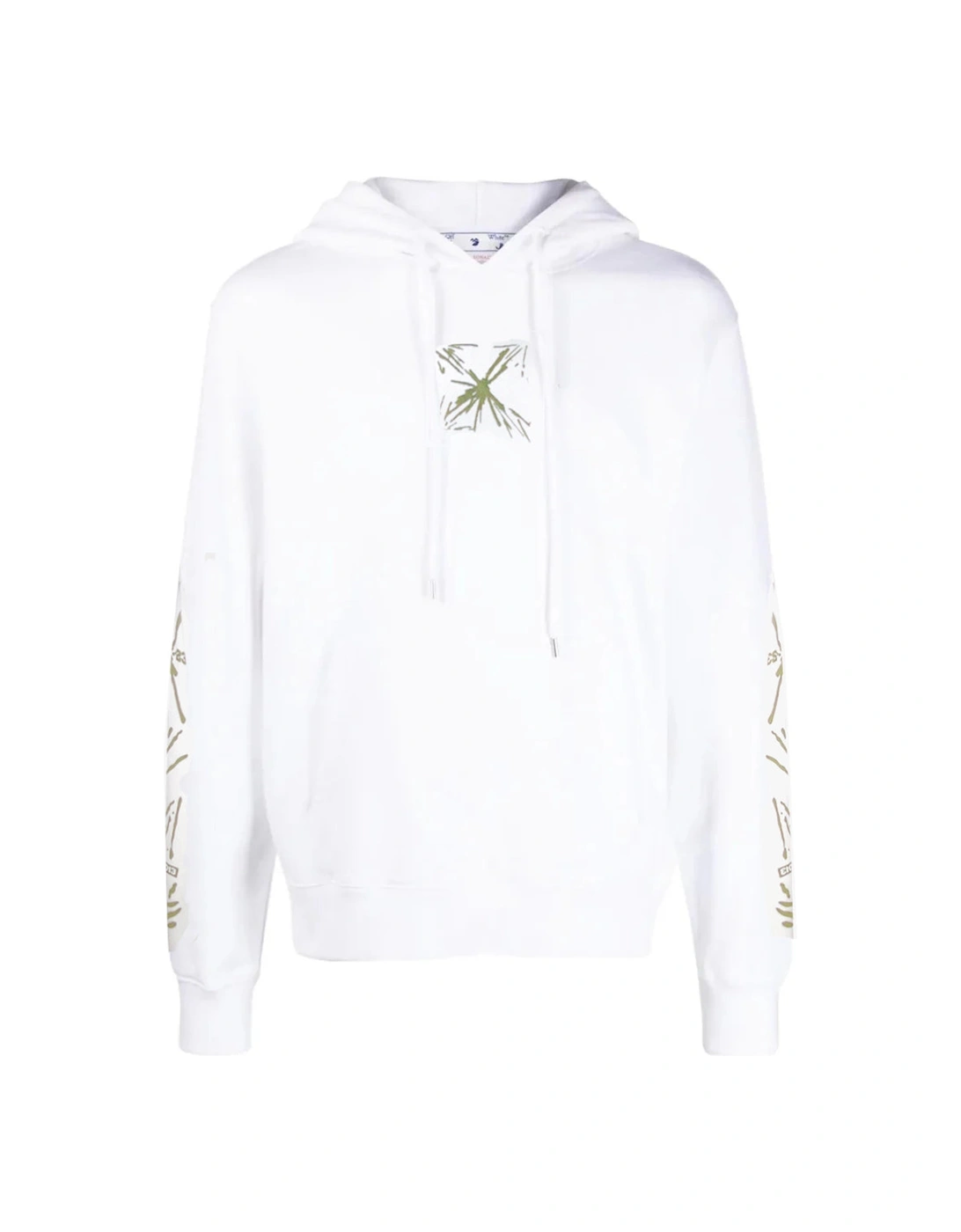 Men's Off-White Splash Arrow Skate Fit White Hoodie - Size: 46