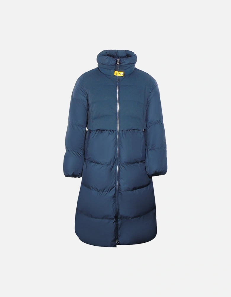 Comfort Fit Eyma Navy Blue Long Down Jacket