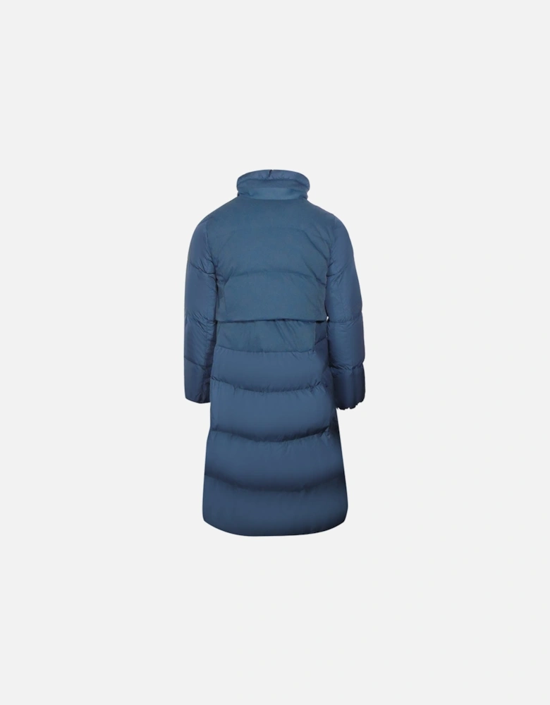 Comfort Fit Eyma Navy Blue Long Down Jacket