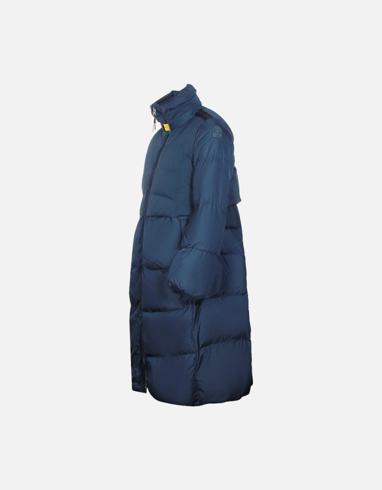 Comfort Fit Eyma Navy Blue Long Down Jacket