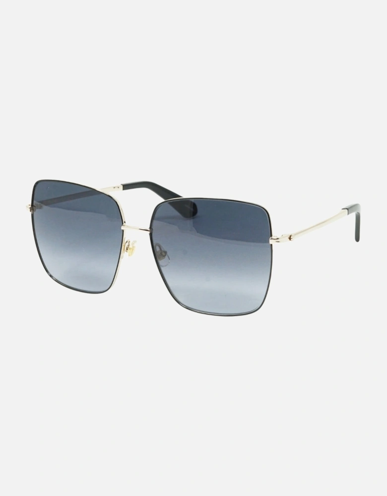 Blue Gradient Lens Silver Sunglasses