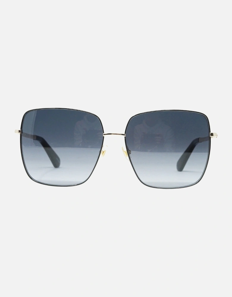 Blue Gradient Lens Silver Sunglasses