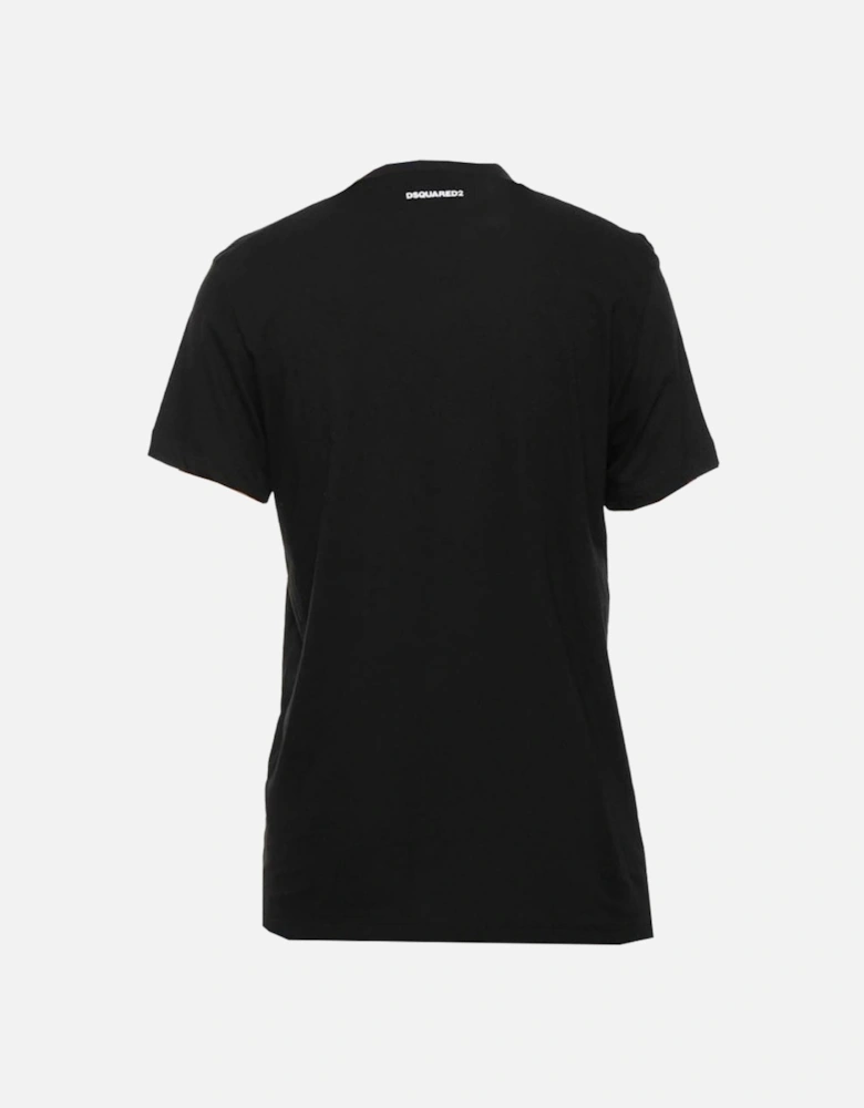 Cigarette Fit Bubble DSQ2 Logo Black T-Shirt