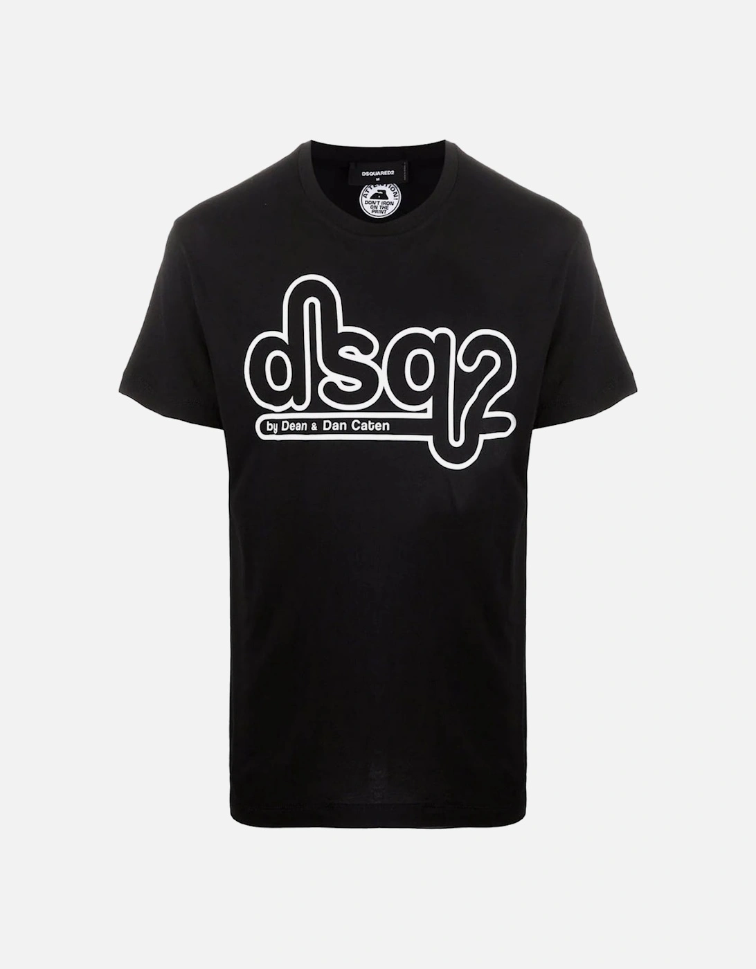 Cigarette Fit Bubble DSQ2 Logo Black T-Shirt, 3 of 2