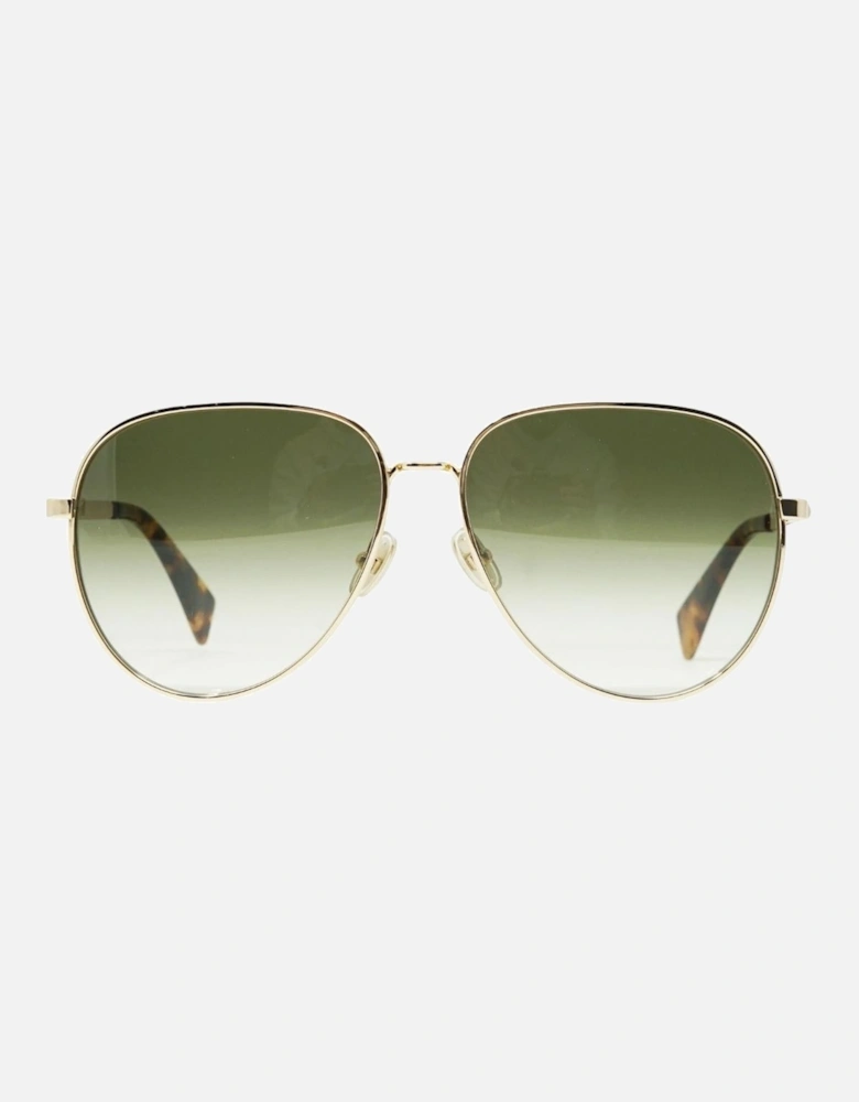 Gradient Green Lens Gold Sunglasses