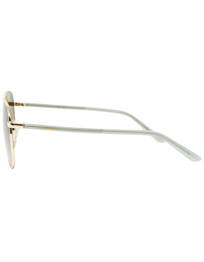 Gradient Lens Shiny Gold Sunglasses