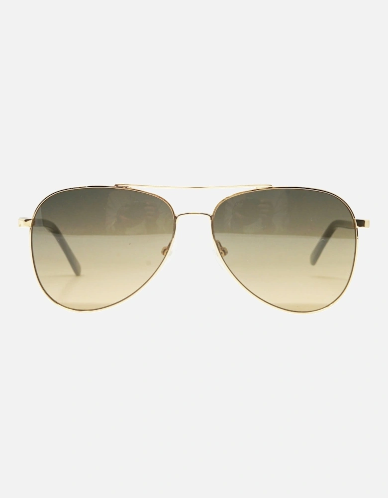 Gradient Lens Shiny Gold Sunglasses