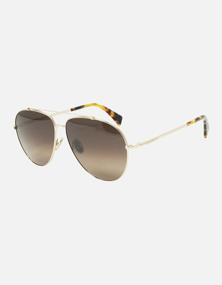 Gradient Brown Lens Gold Sunglasses