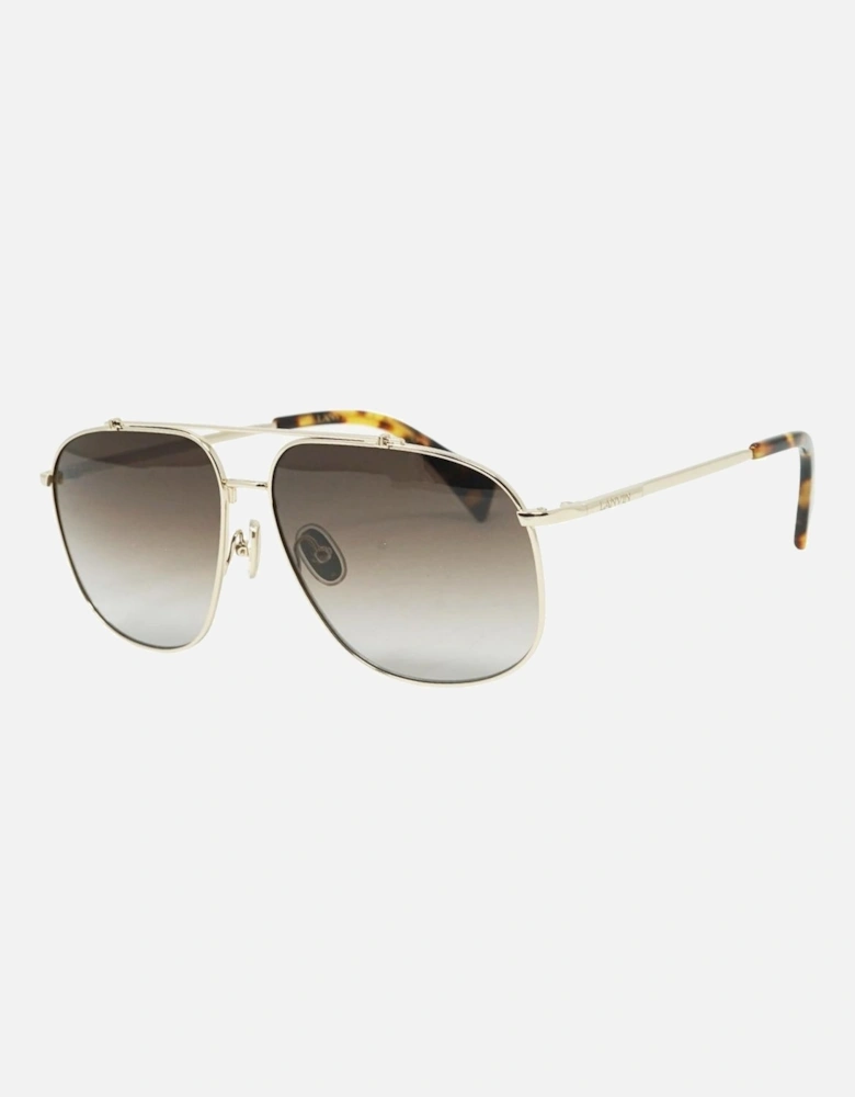 Grey Gradient Lens Gold Sunglasses