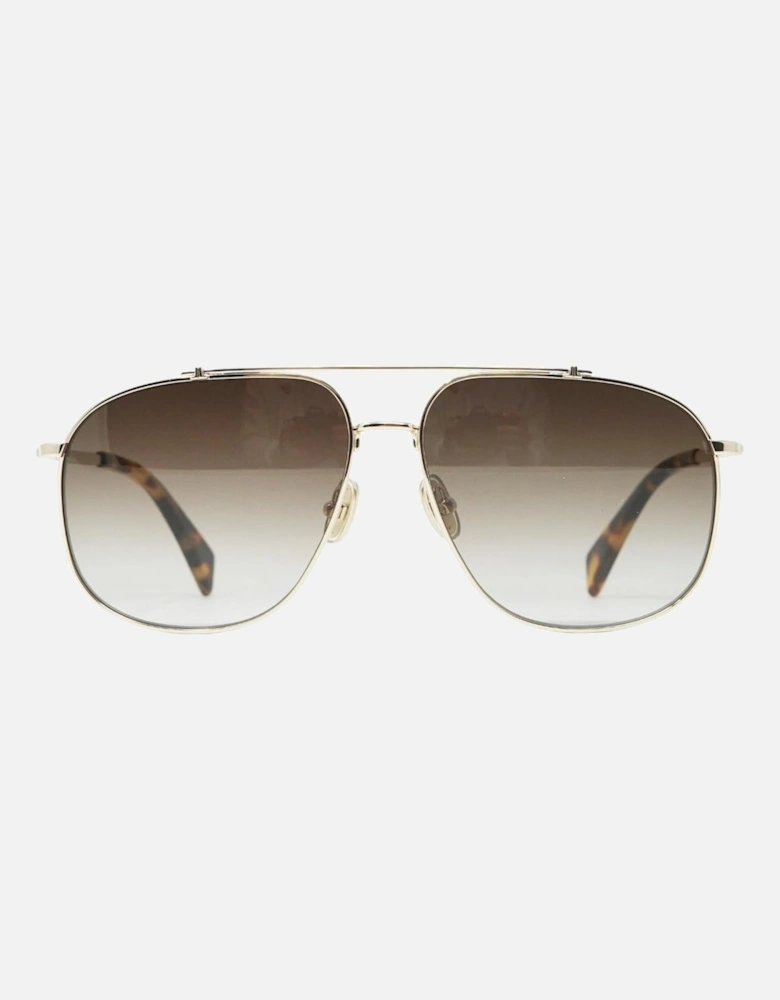 Grey Gradient Lens Gold Sunglasses