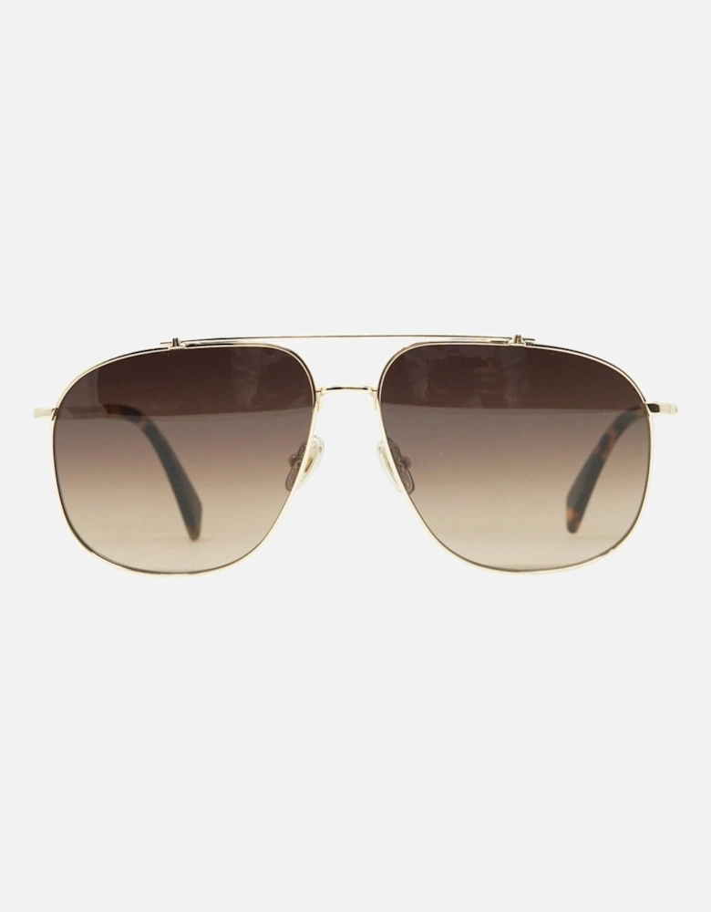 Brown Gradient Lens Gold Sunglasses