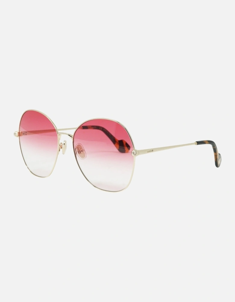 Gradient Coral Lens Gold Sunglasses