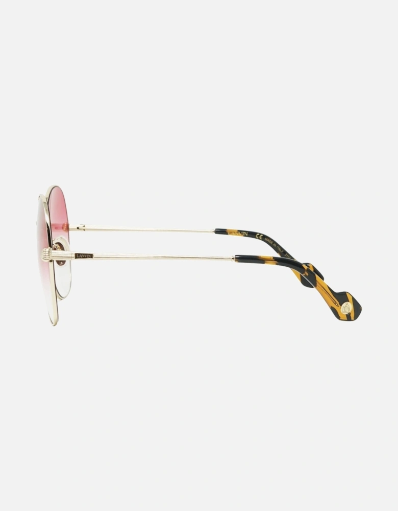 Gradient Coral Lens Gold Sunglasses