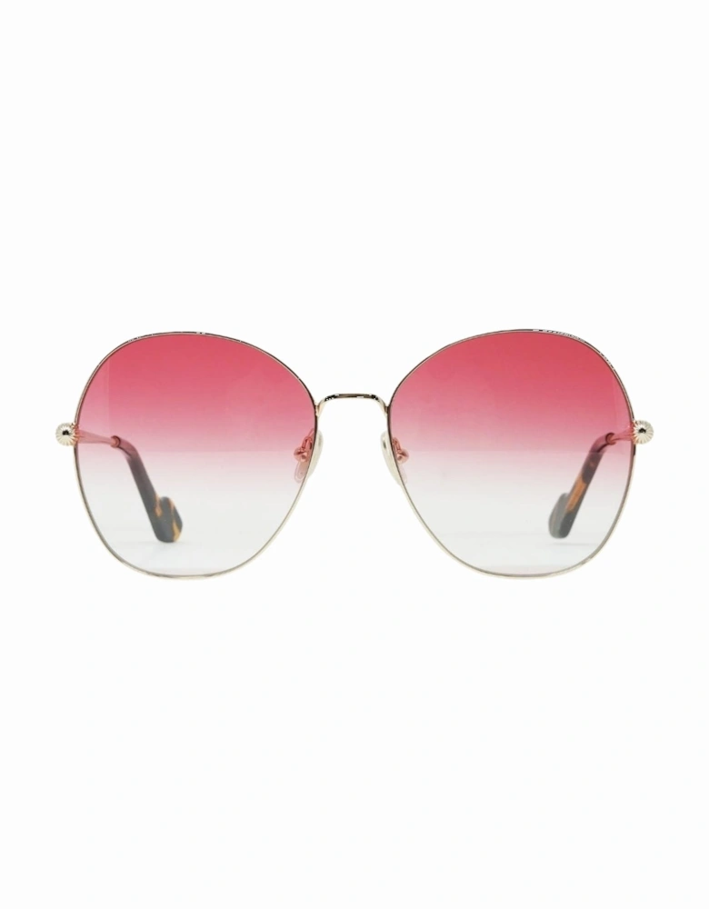 Gradient Coral Lens Gold Sunglasses