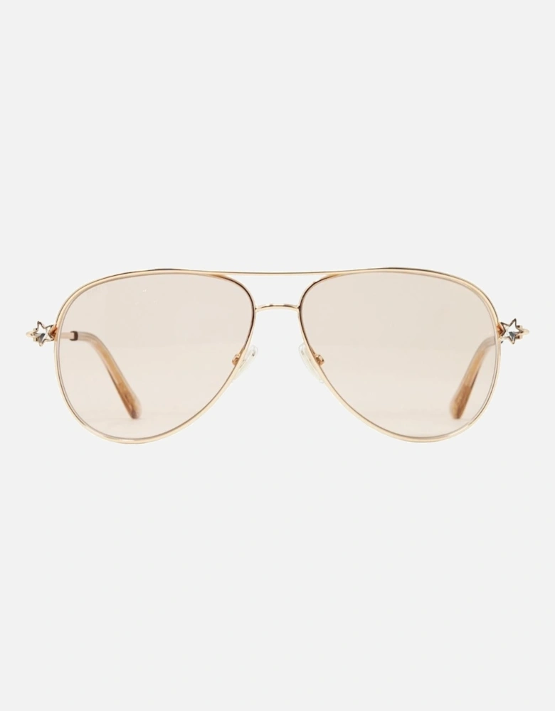 Pink Lens Sansa Gold Sunglasses