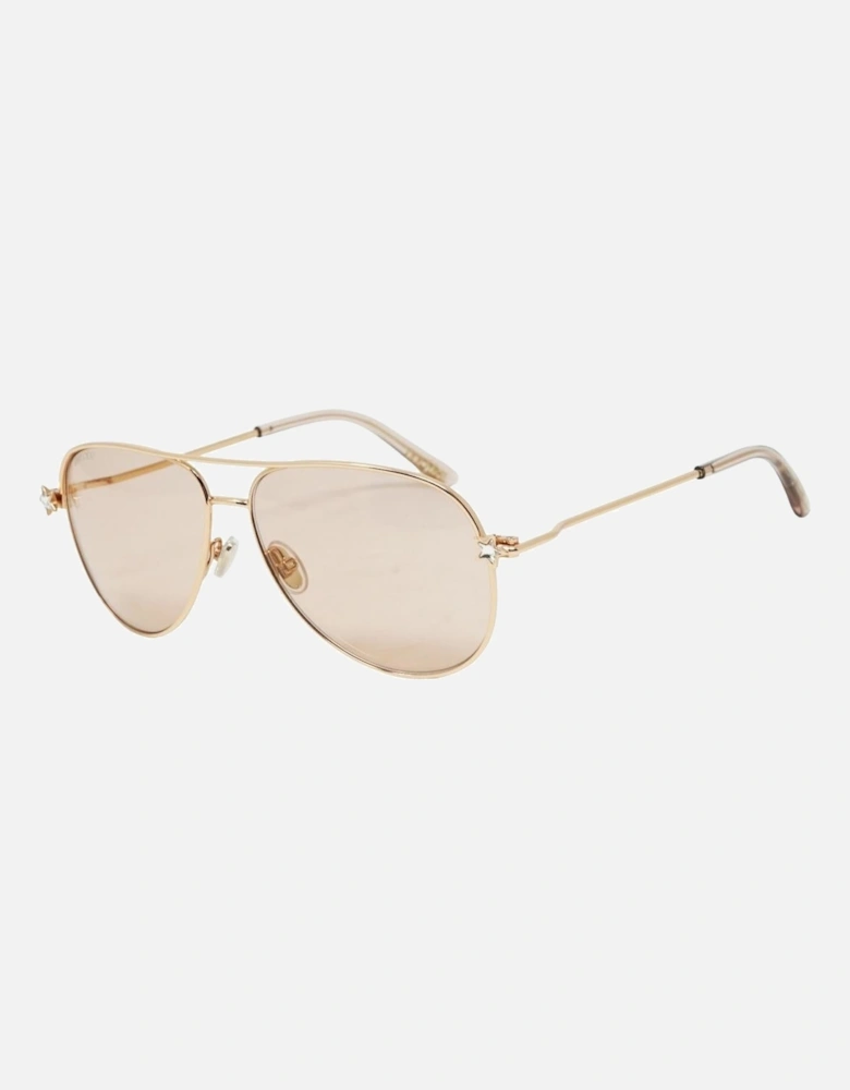 Pink Lens Sansa Gold Sunglasses