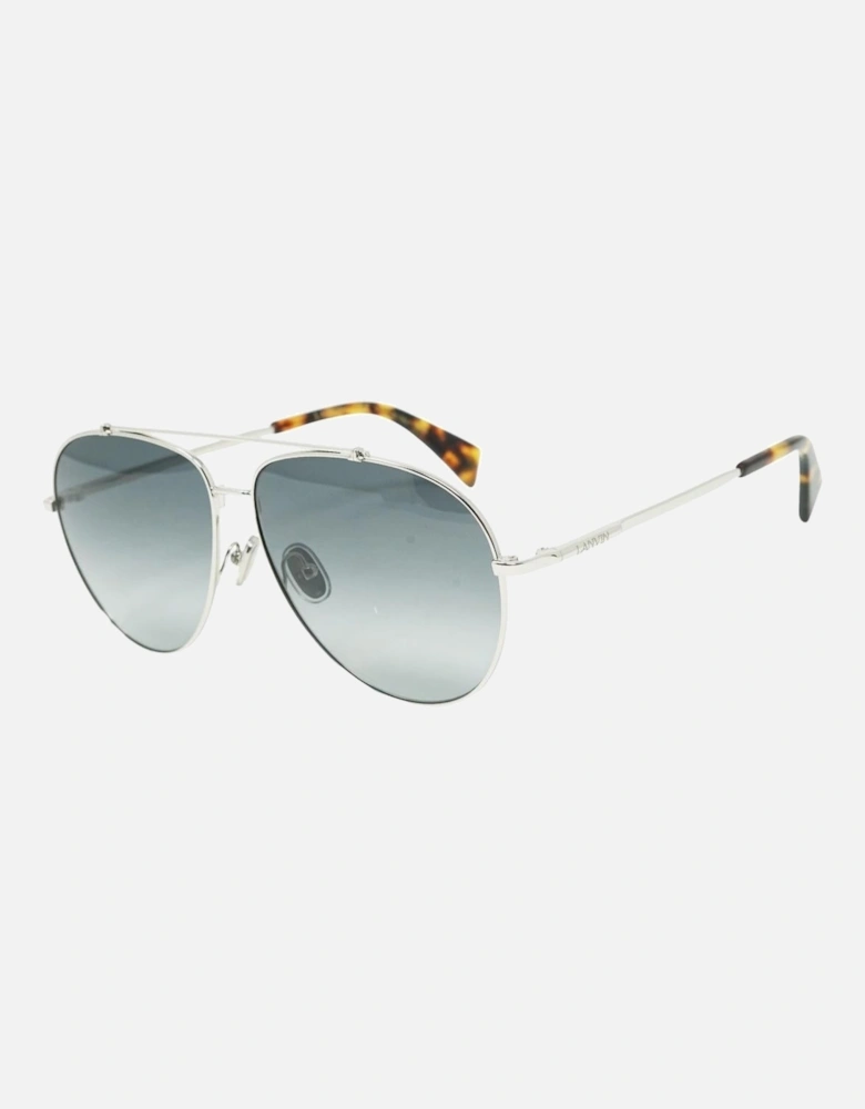 Blue Gradient Lens Silver Sunglasses