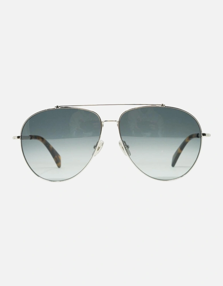 Blue Gradient Lens Silver Sunglasses