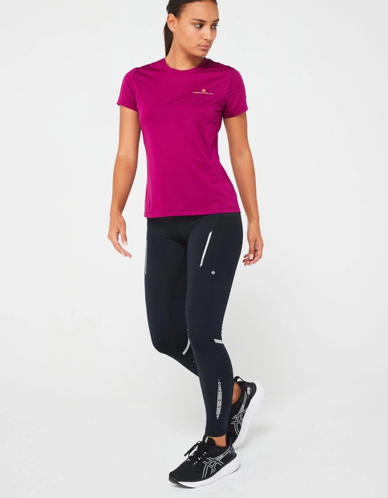 Womens Tech Running Short Sleeved Tee-purple