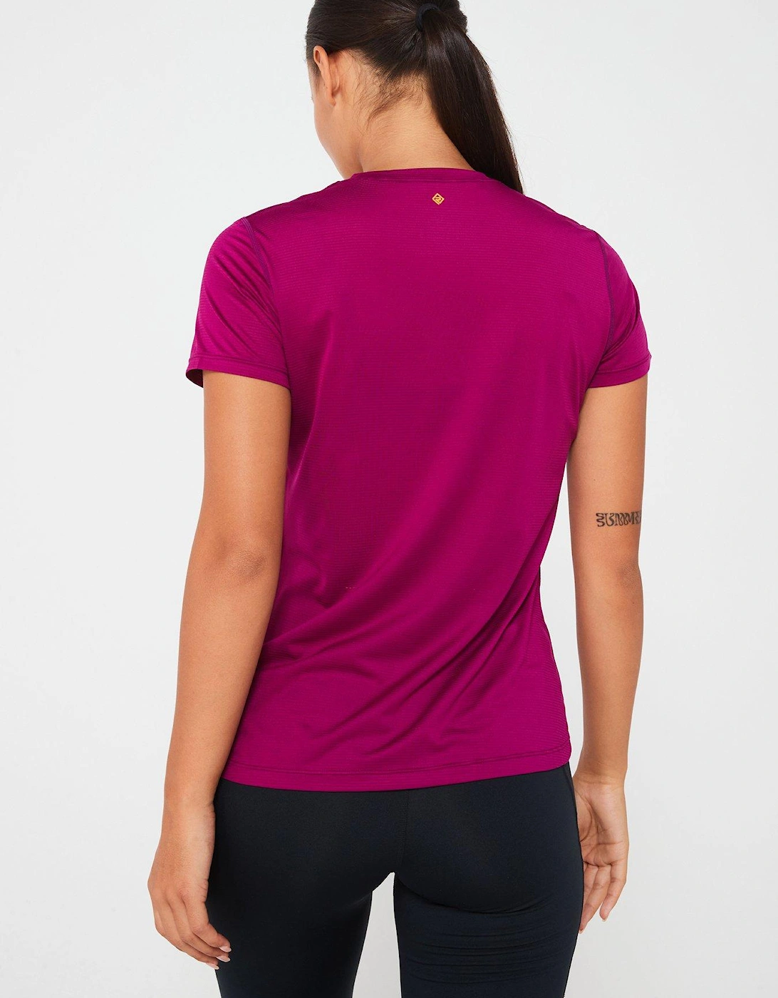 Womens Tech Running Short Sleeved Tee-purple