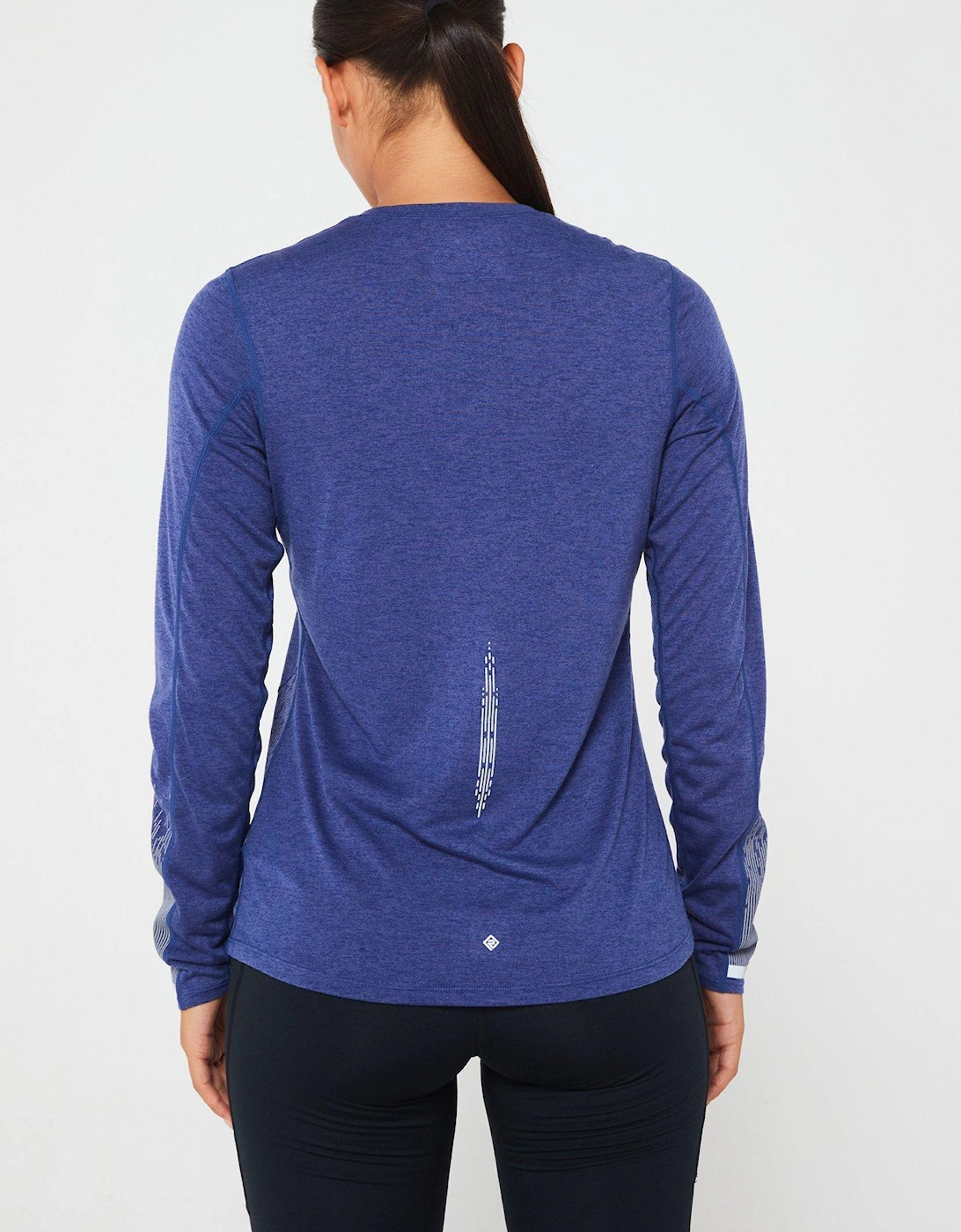 Womens Tech Reflect Running Long Sleeved Tee-purple