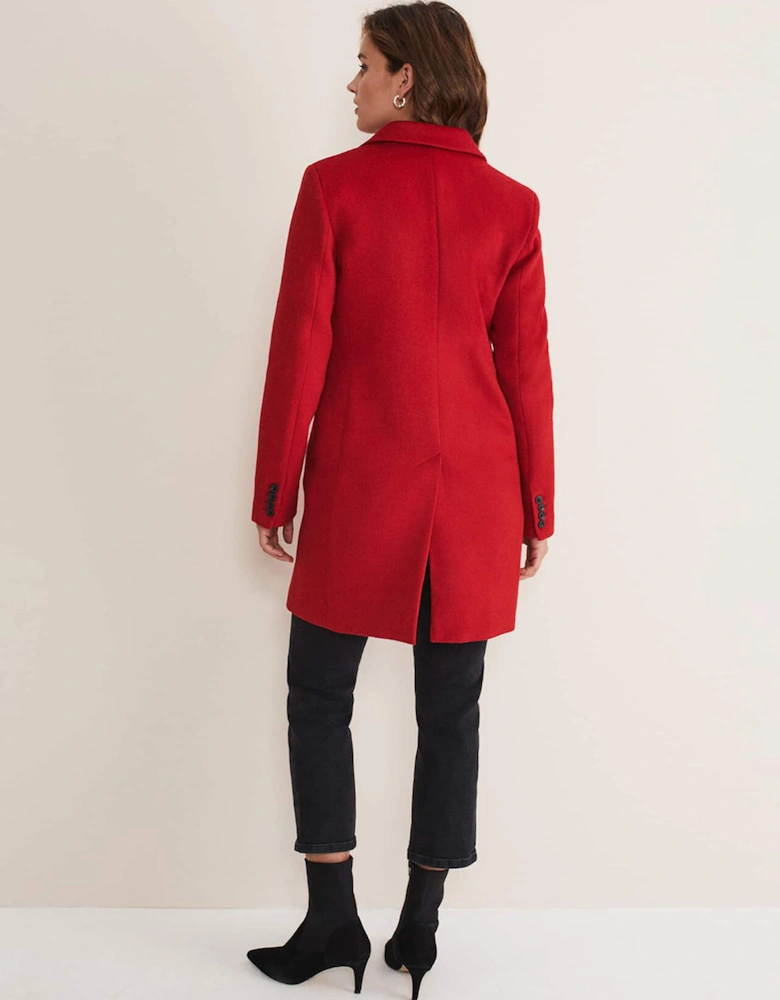 Lydia Red Wool Smart Coat