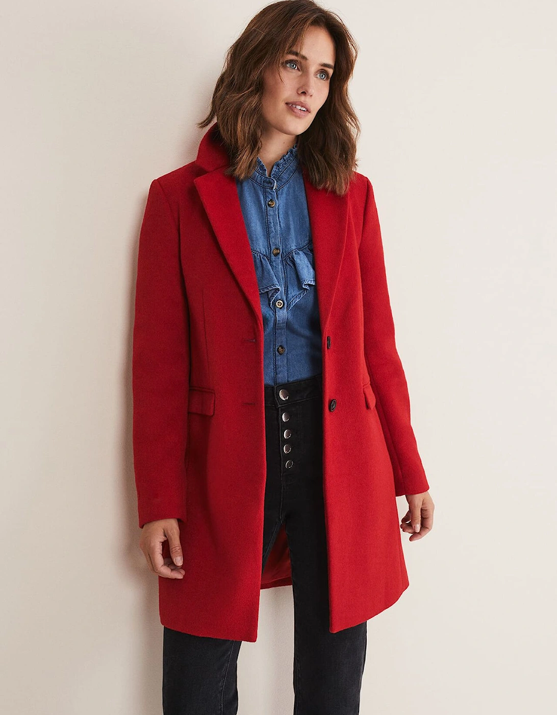 Lydia Red Wool Smart Coat, 9 of 8